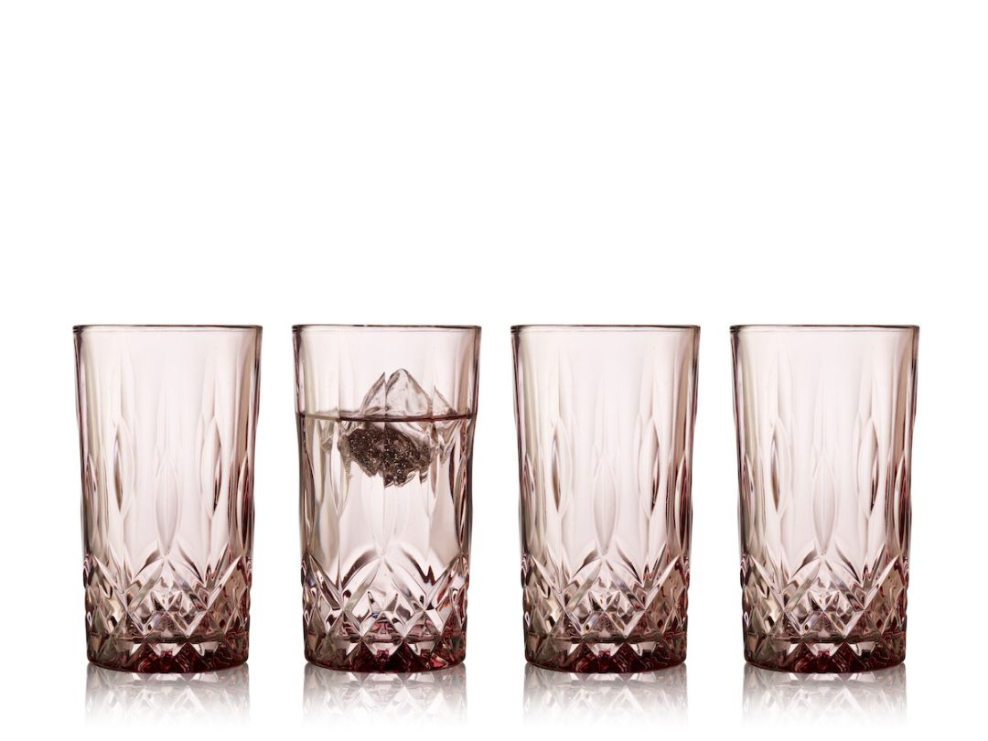 Set 4 sklenic Highball Sorrento 38 cl, růžové - LYNGBY GLAS