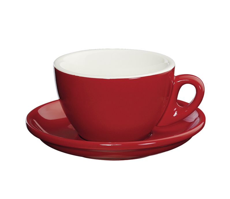Fotografie Porcelánový šálek na Cappuccino ROMA červený 100 ml - Cilio