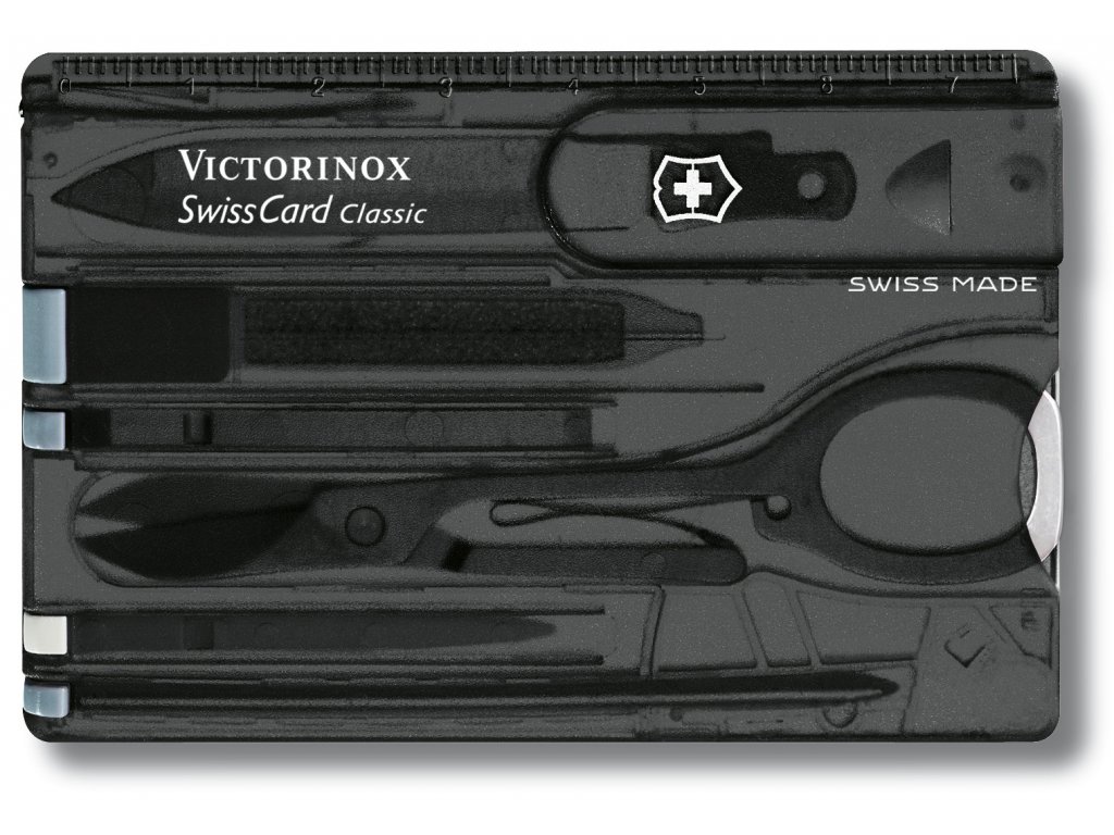 Fotografie Multifunkční kapesní nůž SWISSCARD SWISSCARD transparentní černá - Victorinox