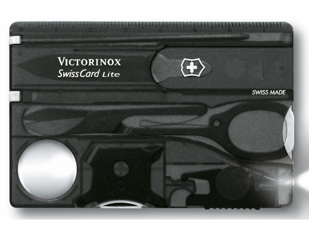 Fotografie Multifunkční kapesní nůž SWISSCARD LITE transparentní černá - Victorinox