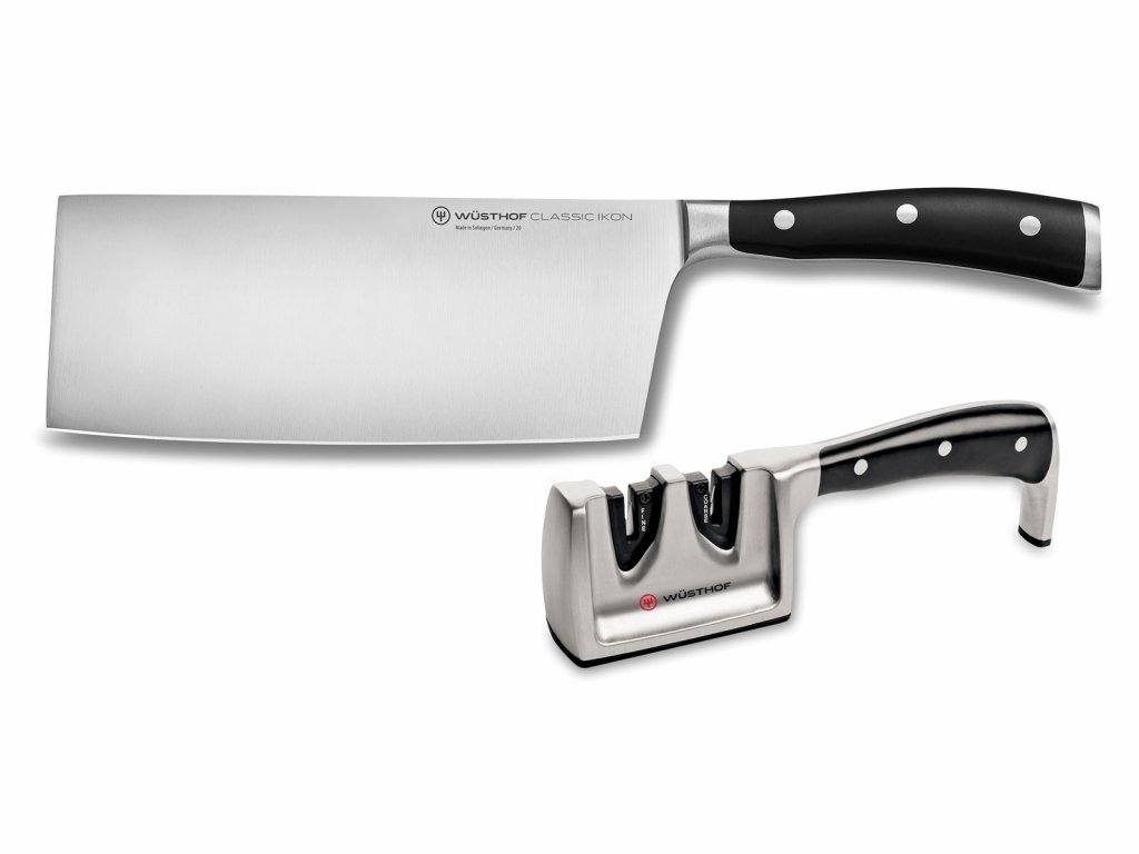 Čínský kuchařský nůž CLASSIC IKON 18 cm a Brousek - Wüsthof Dreizack Solingen