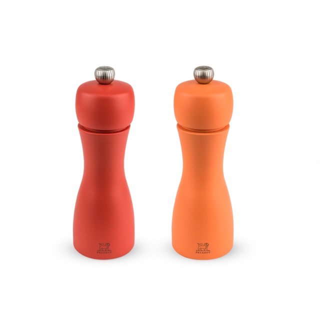 Fotografie Set mlýnků na pepř a sůl podzim TAHITI 15 cm červená/oranžová - Peugeot