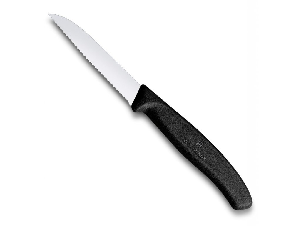 Nůž na zeleninu zoubkovaný SWISS CLASSIC 8 cm černý - Victorinox