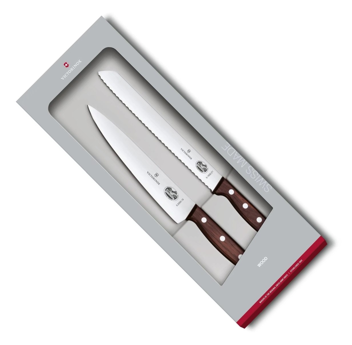 Fotografie Sada kuchařských nožů 2 ks ROSEWOOD dřevěná rukojeť - Victorinox