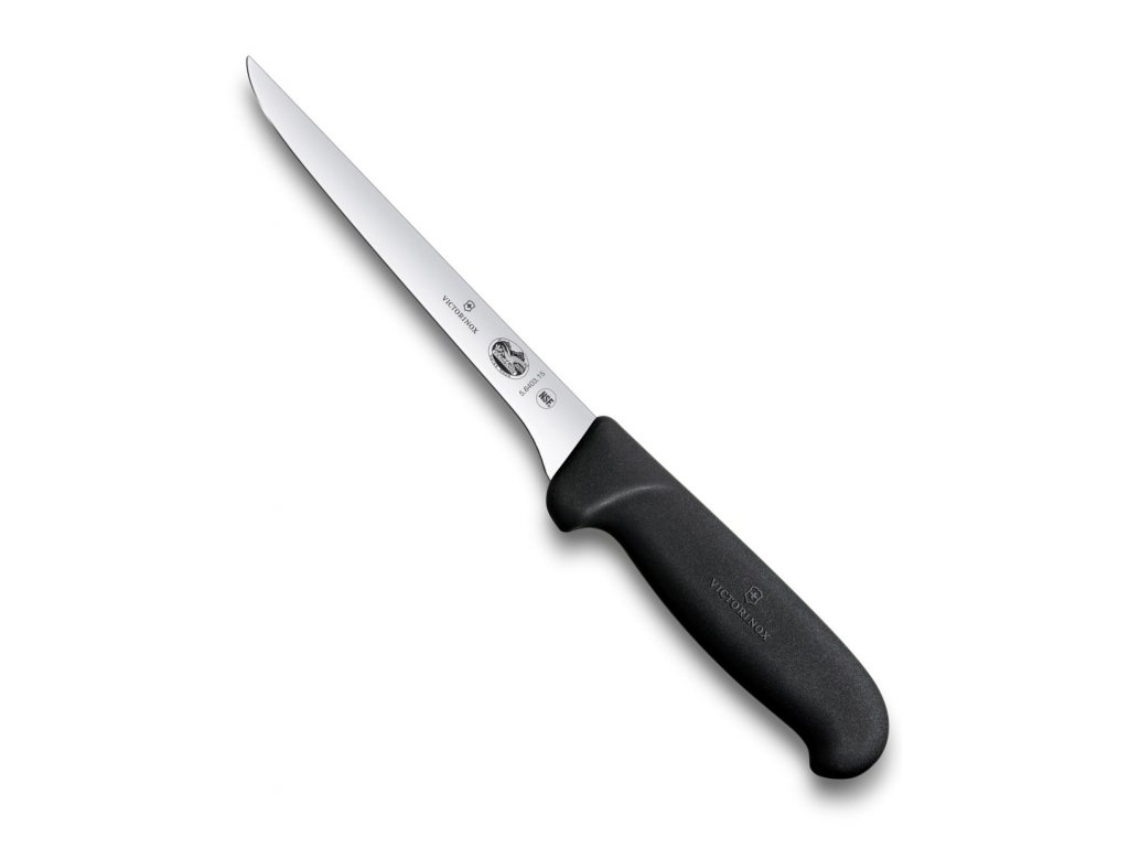 Fotografie Vykošťovací nůž FIBROX 15 cm úzká čepel černý - Victorinox