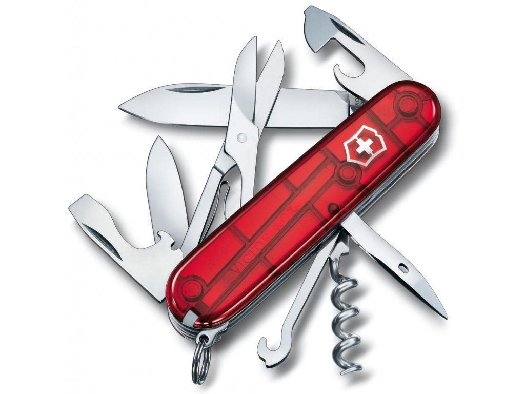 Kapesní nůž CLIMBER transparent červený - Victorinox