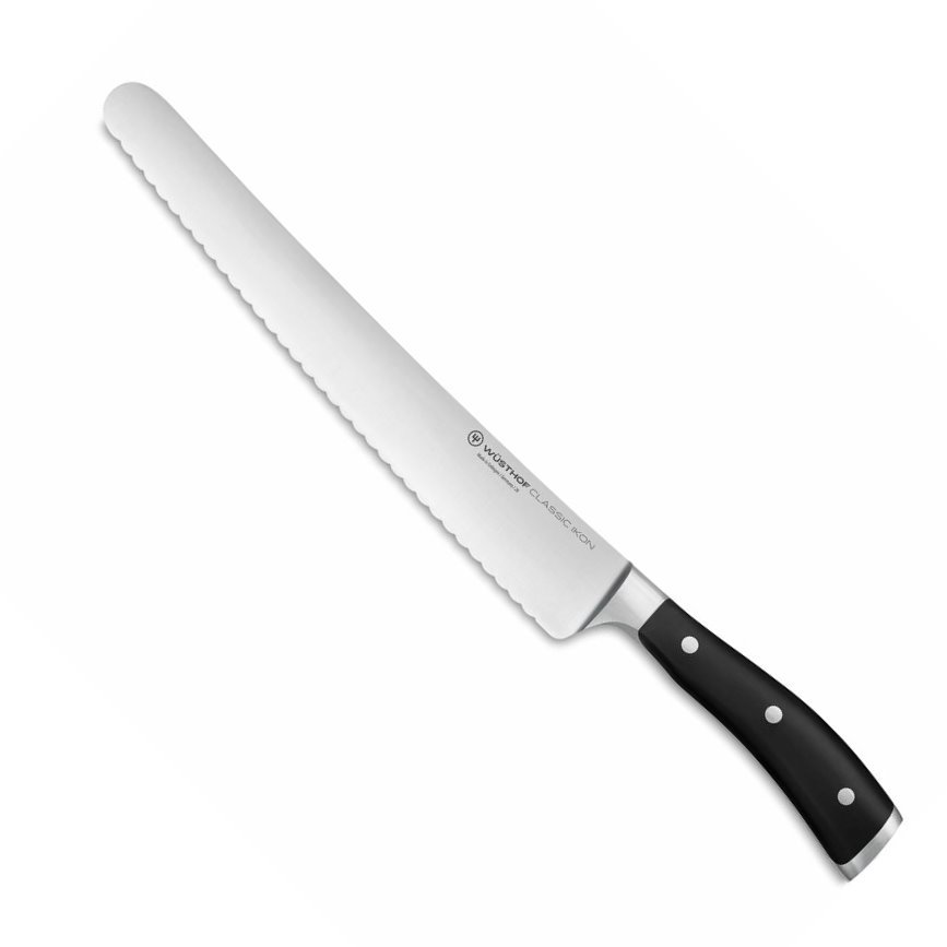 Fotografie Vroubkovaný krájecí nůž CLASSIC IKON 26 cm - Wüsthof Dreizack Solingen