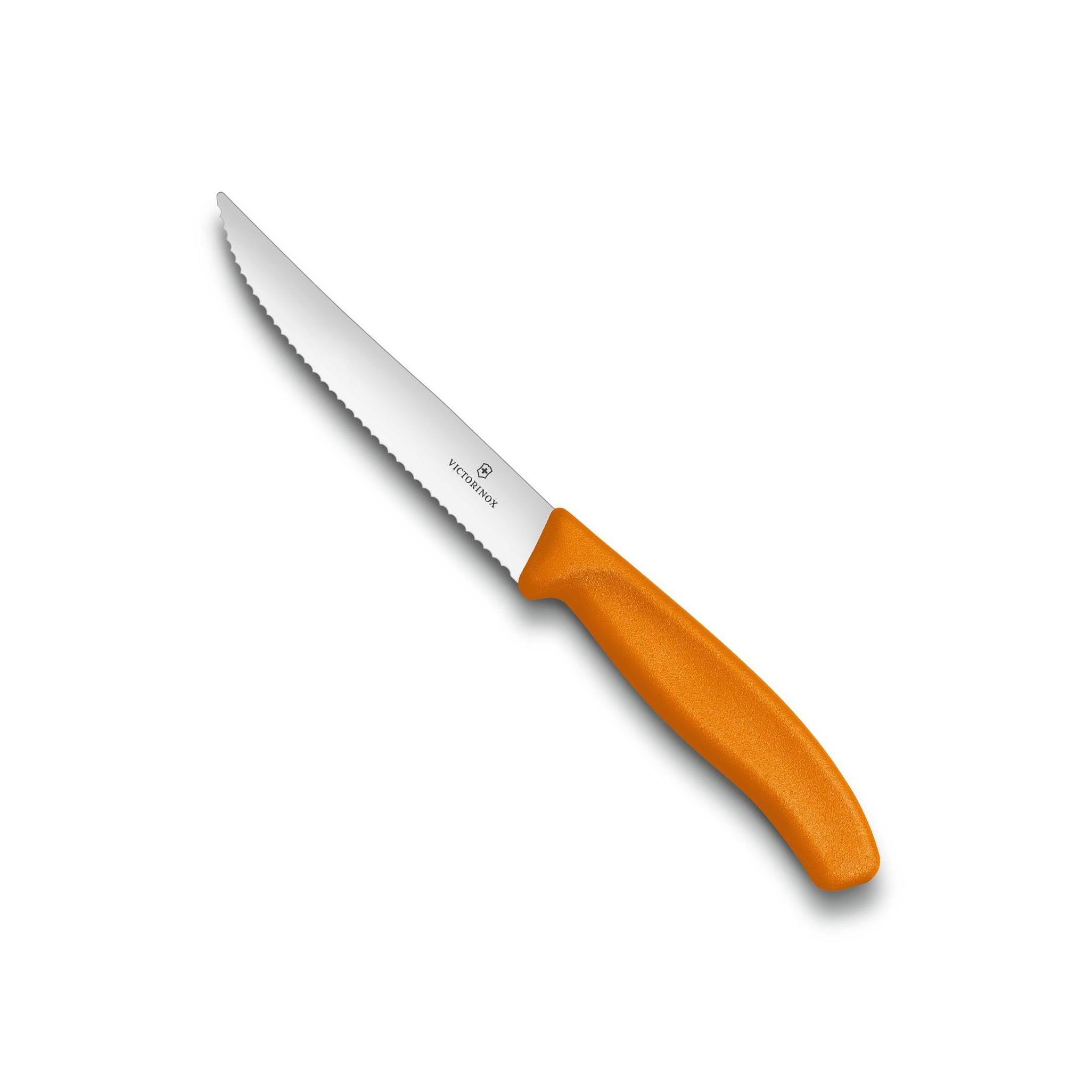 Fotografie Nůž na steak zoubkovaný SWISS CLASSIC 12 cm oranžový - Victorinox