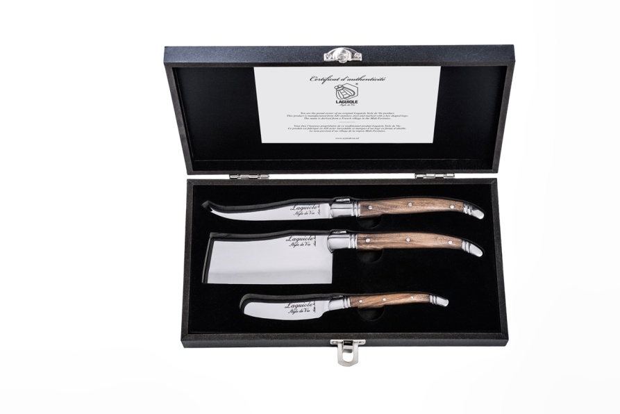 Fotografie Sada nožů na sýr Laguiole LUXURY 3 ks olive - LAGUIOLE Style de Vie