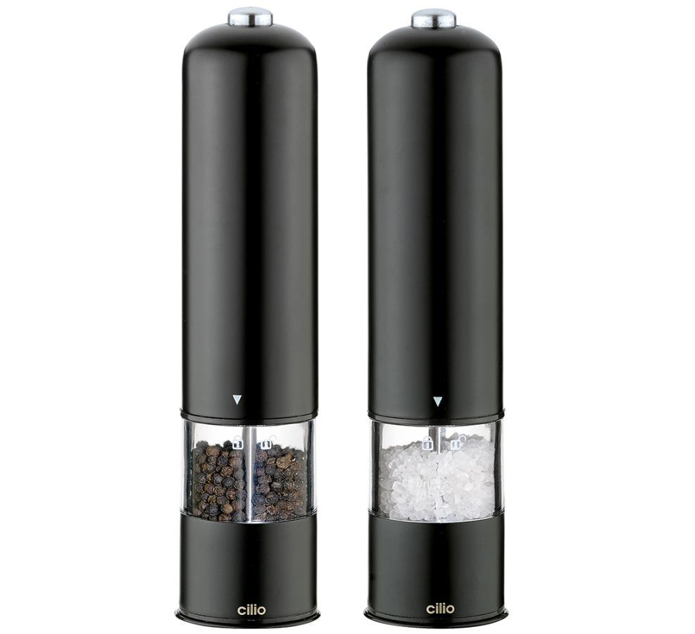 Fotografie Sada mlýnků na pepř a sůl BERGAMO 23 cm, černé - Cilio