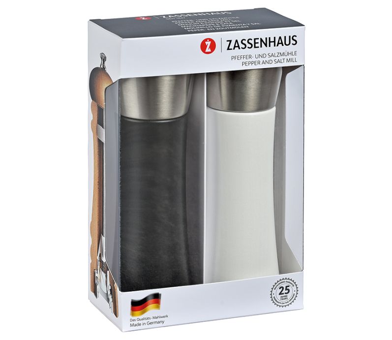 Fotografie Sada mlýnků na pepř a sůl AUSBURG 18 cm, černá/bílá - Zassenhaus