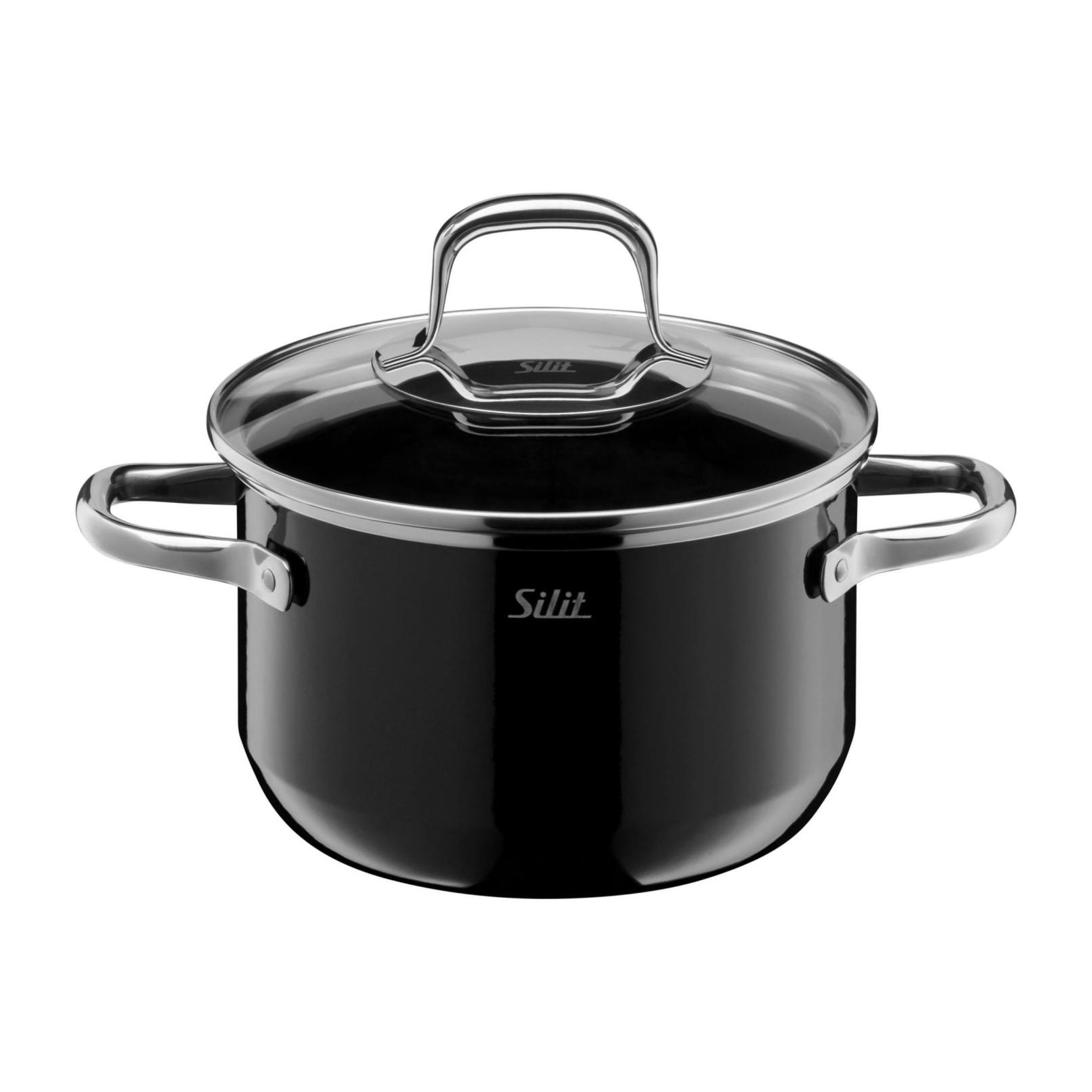 ELEGANCE černý | s | Hrnec poklicí kuchyňské - vaření KUCHYNI nádobí na SILIT Top V LINE, 16 cm