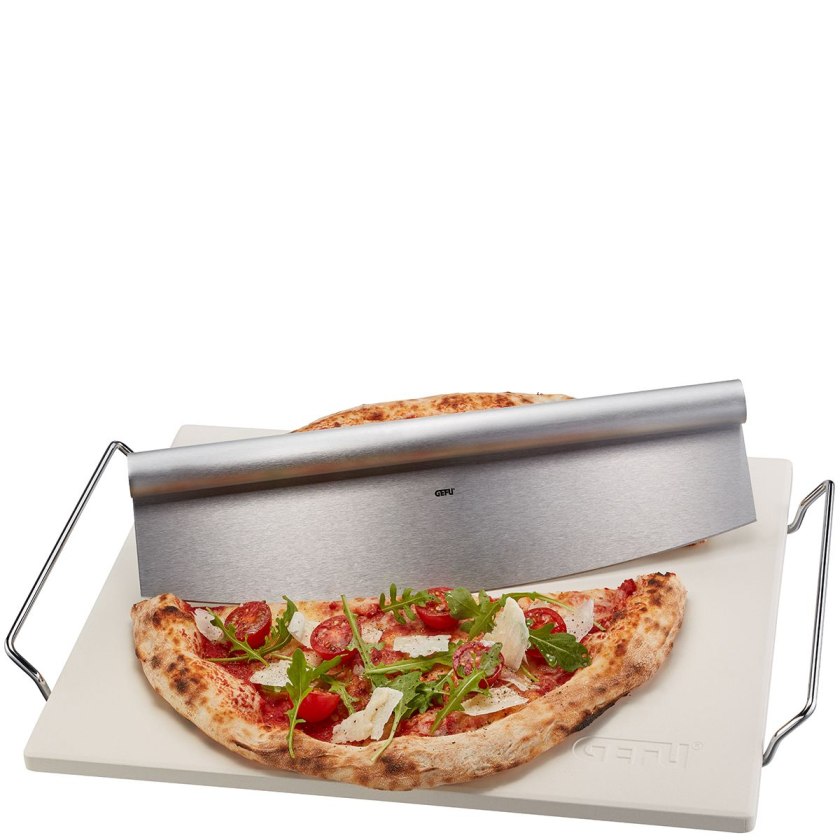 Fotografie Pizza kámen hranatý, se stojánkem + Pizza kolečko DARIOSO - GEFU