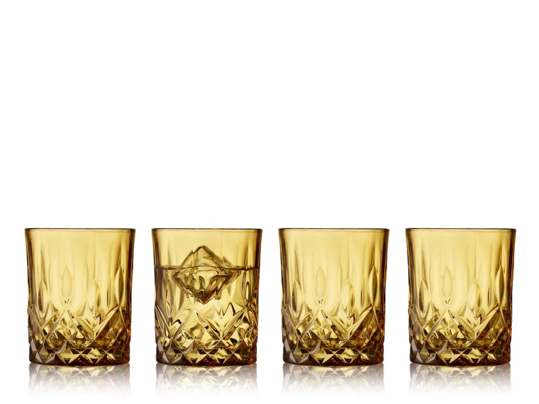 Fotografie Set 4 sklenic na whisky Sorrento 32 ml, jantarová - LYNGBY GLAS
