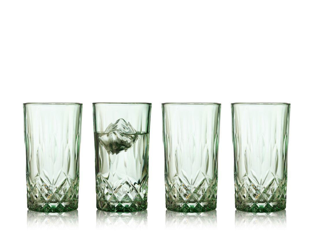 Set 4 sklenic Highball Sorrento 38 cl, zelené - LYNGBY GLAS