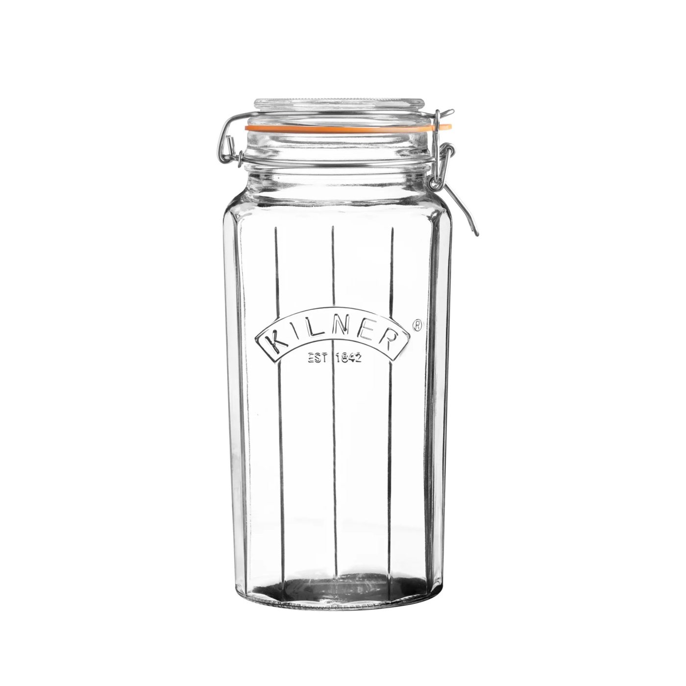 Fazetovaná sklenice Clip Top 1,8 litru - KILNER