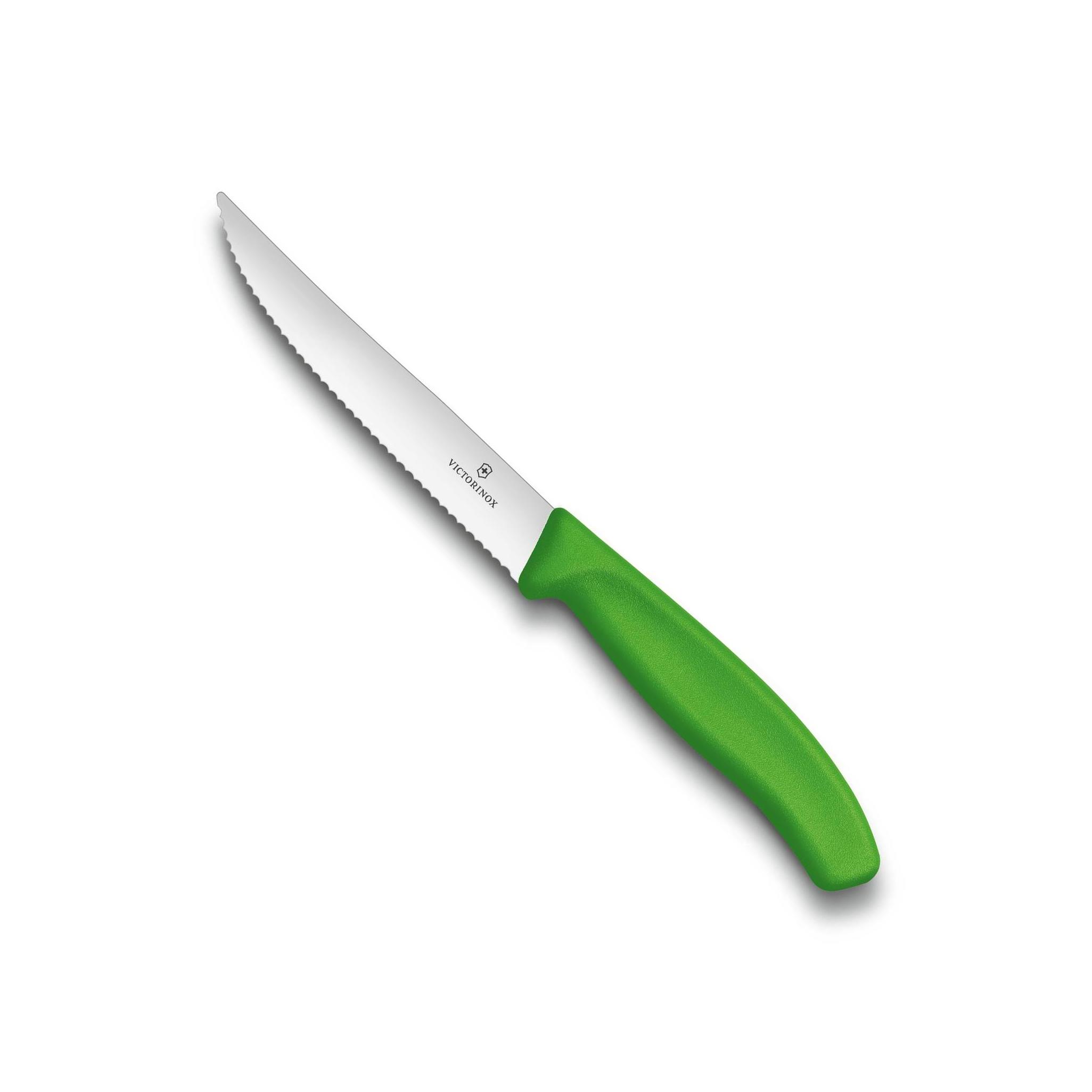 Nůž na steak zoubkovaný SWISS CLASSIC 12 cm zelený - Victorinox