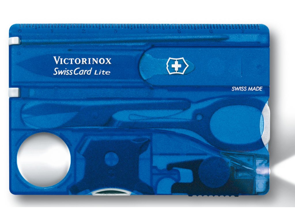 Multifunkční kapesní nůž SWISSCARD transparentní  modrá - Victorinox