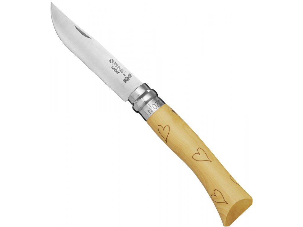 Zavírací nůž Opinel VR N°07 Inox Hearts, 8 cm - Opinel