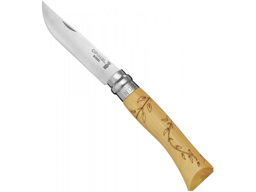 Zavírací nůž Opinel VR N°07 Inox Leaves, 8 cm - Opinel