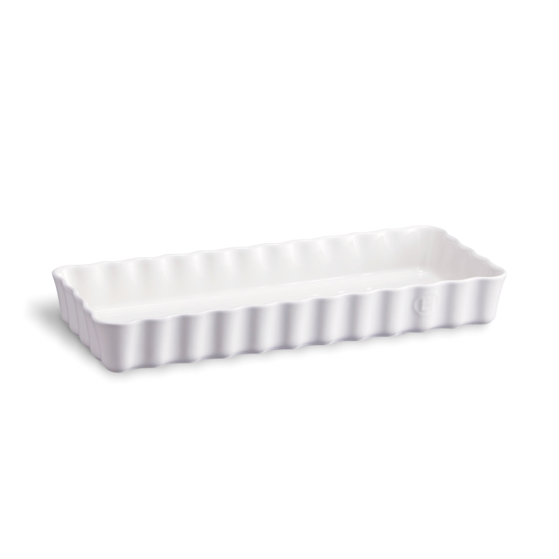 Keramická obdélníková koláčová forma 15 x 36 cm Flour bílá nugátová- Emile Henry