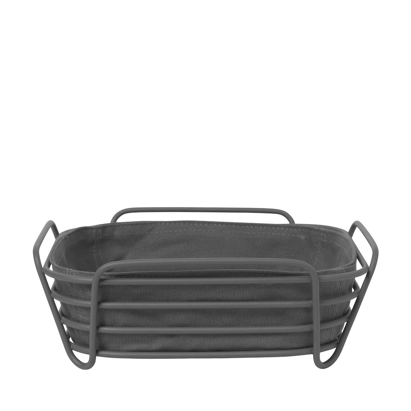 Košík na pečivo DELARA tmavošedá, 9x26x2 cm - Blomus