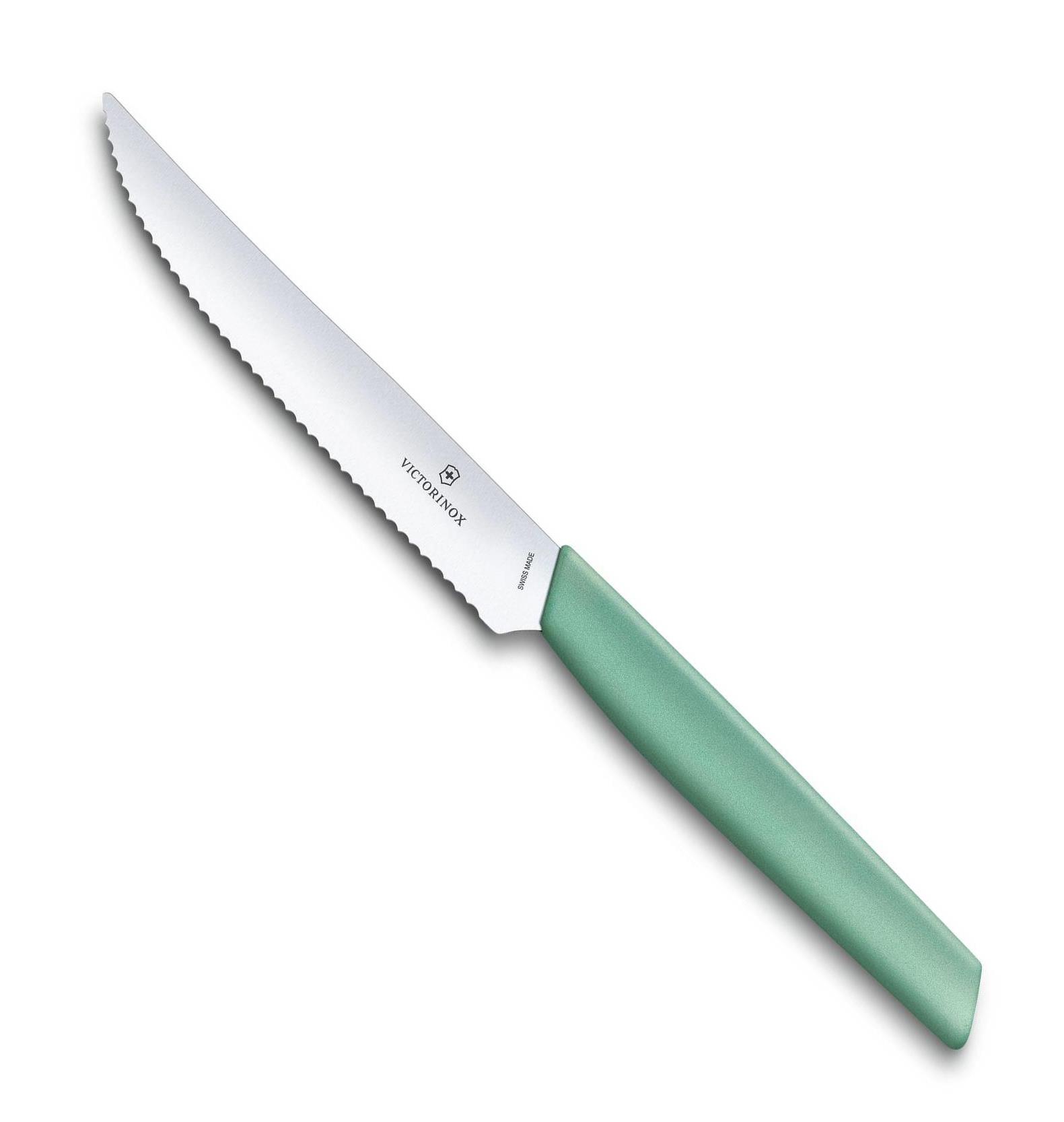 Steakový nůž 12 cm zelený SWISS MODERN - Victorinox