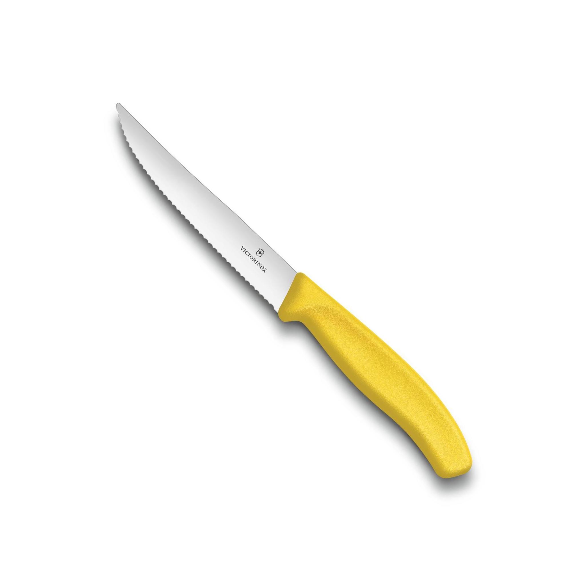 Nůž na steak zoubkovaný SWISS CLASSIC 12 cm žlutý - Victorinox