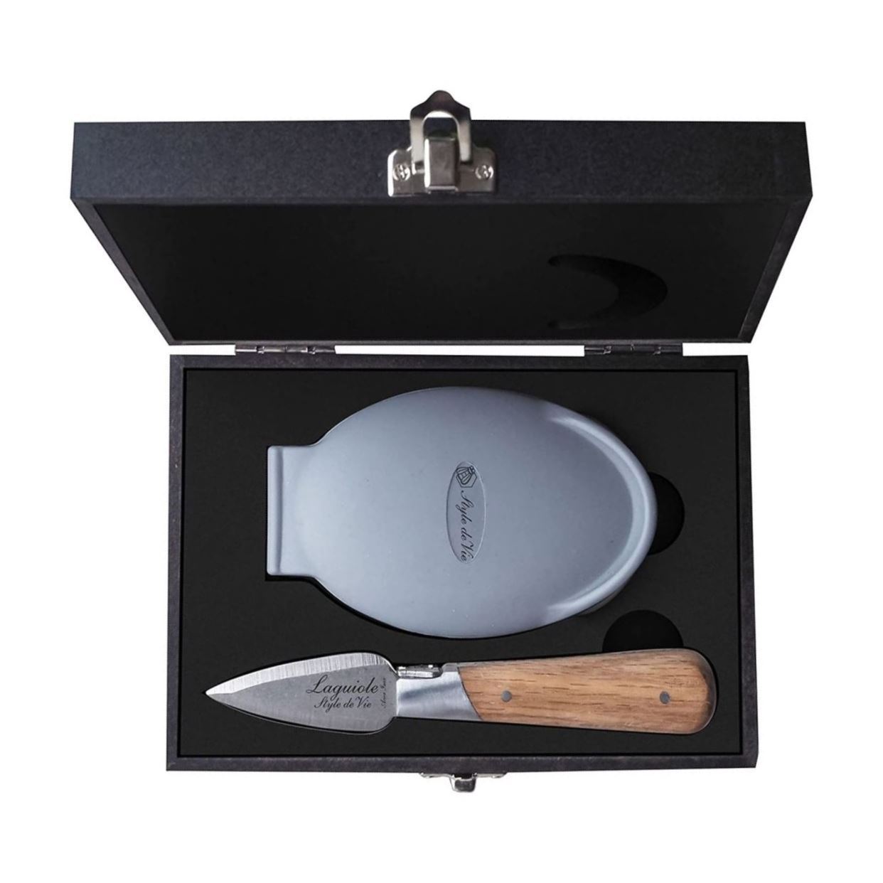 Nůž a silikonový držák na ústřice LAGUIOLE LUXURY dubový - LAGUIOLE Style de Vie