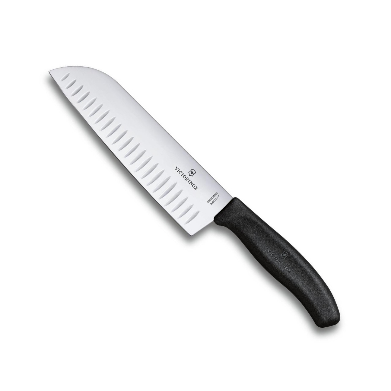 Japonský Nůž Santoku s výbrusy SWISS CLASSIC 17 cm černý - Victorinox