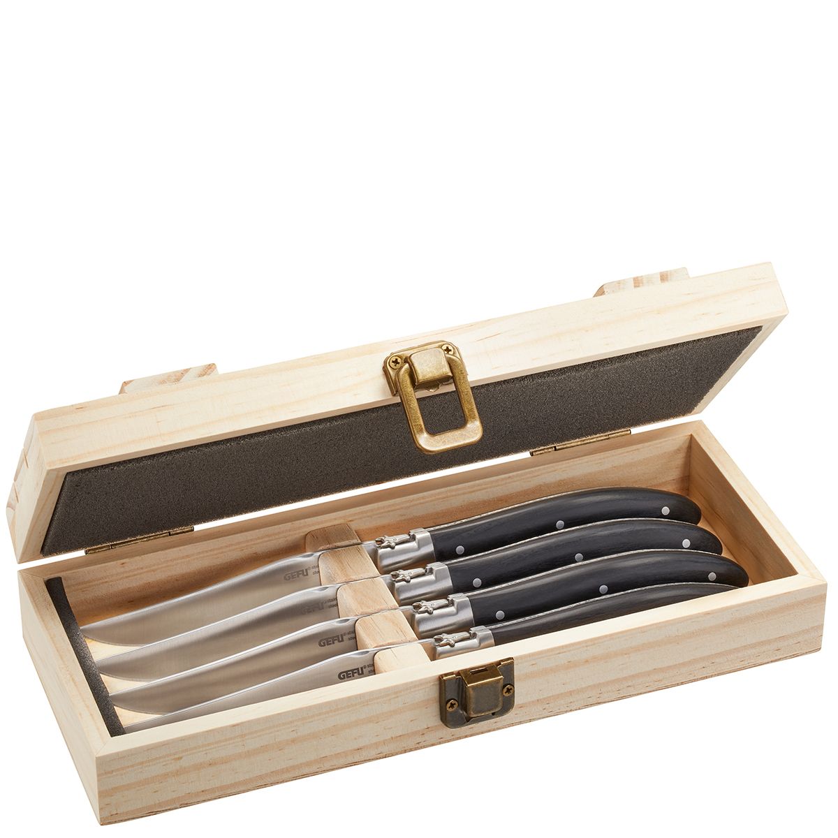 Sada nožů na steaky BASCO, 4 kusy v elegantní krabičce z borovicového dře - GEFU