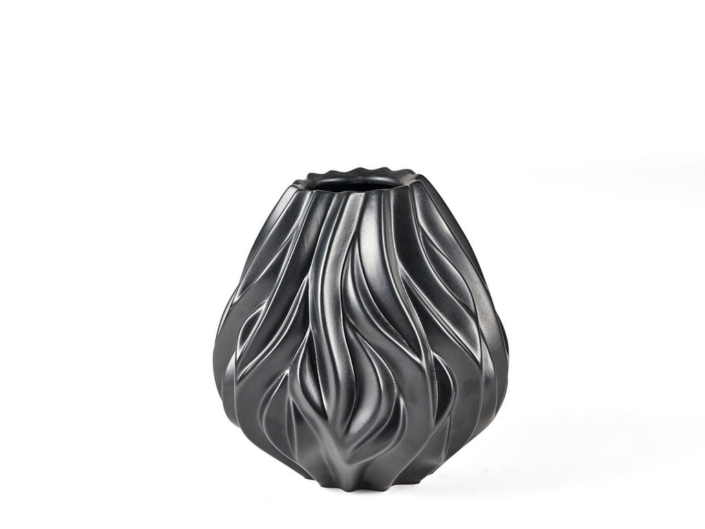 Porcelánová váza Flame 19 cm Black - MORSØ