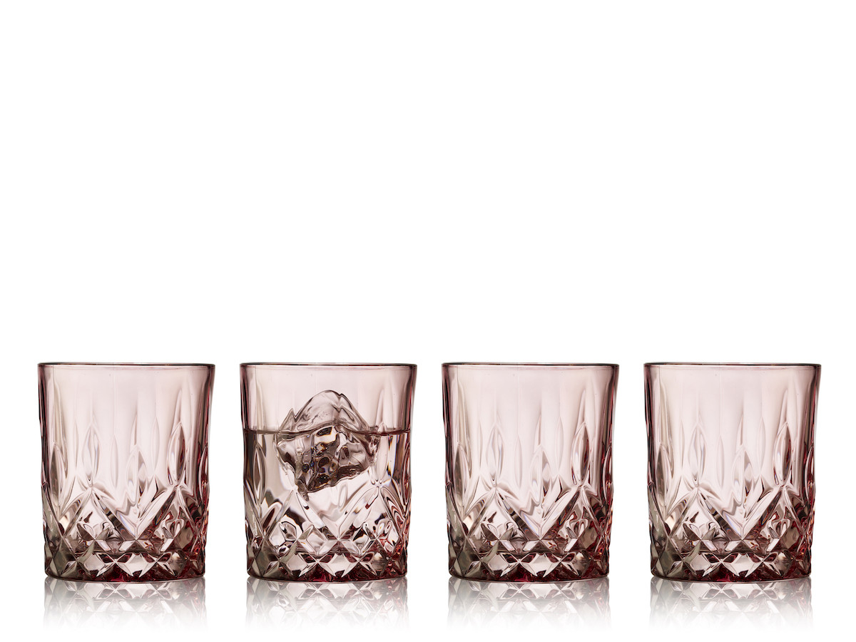 Set 4 sklenic na whisky Sorrento 32 ml, růžová - LYNGBY GLAS