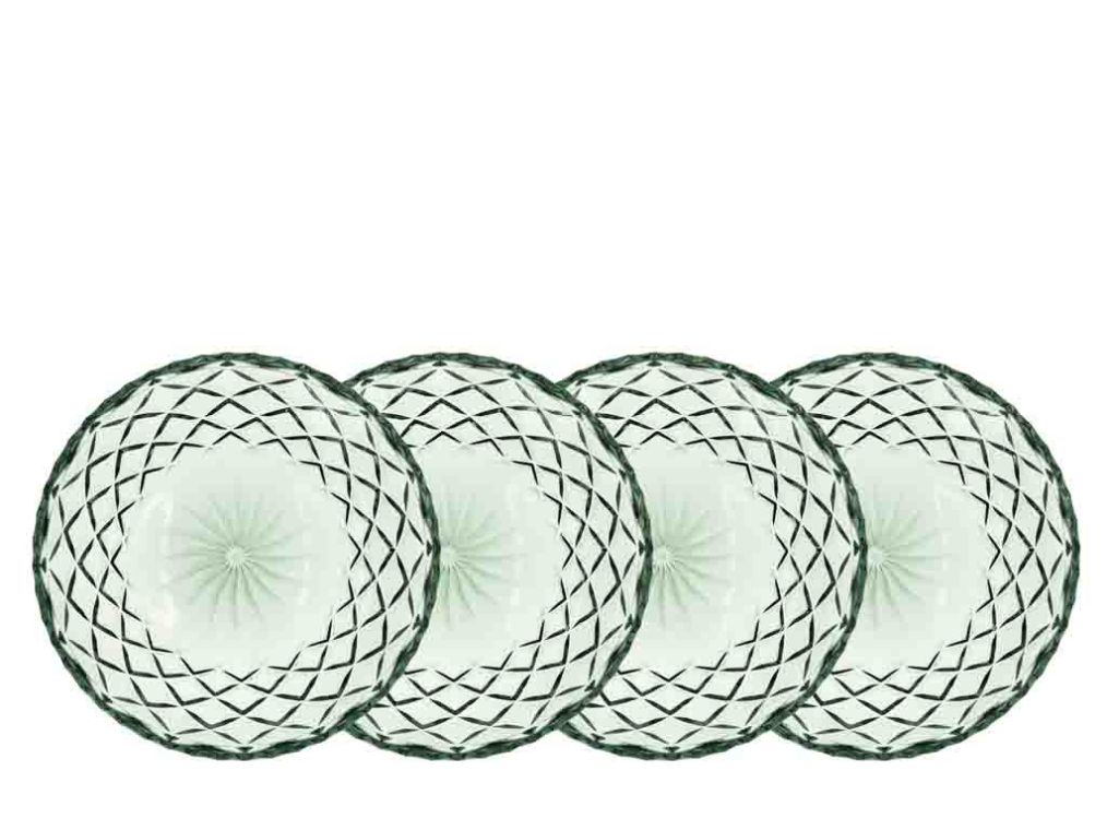 Servírovací talíře Sorrento 16 cm, 4 ks zelené - LYNGBY GLAS
