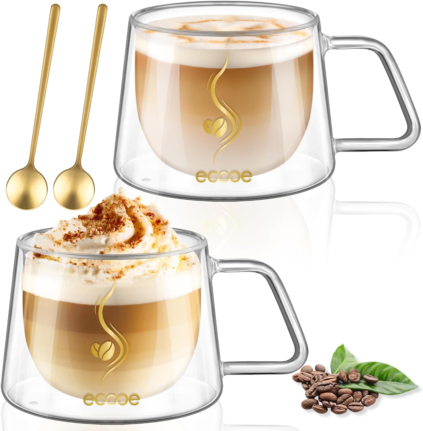 Dvoustěnné šálky na cappuccino 350 ml, 2 ks - Ecooe