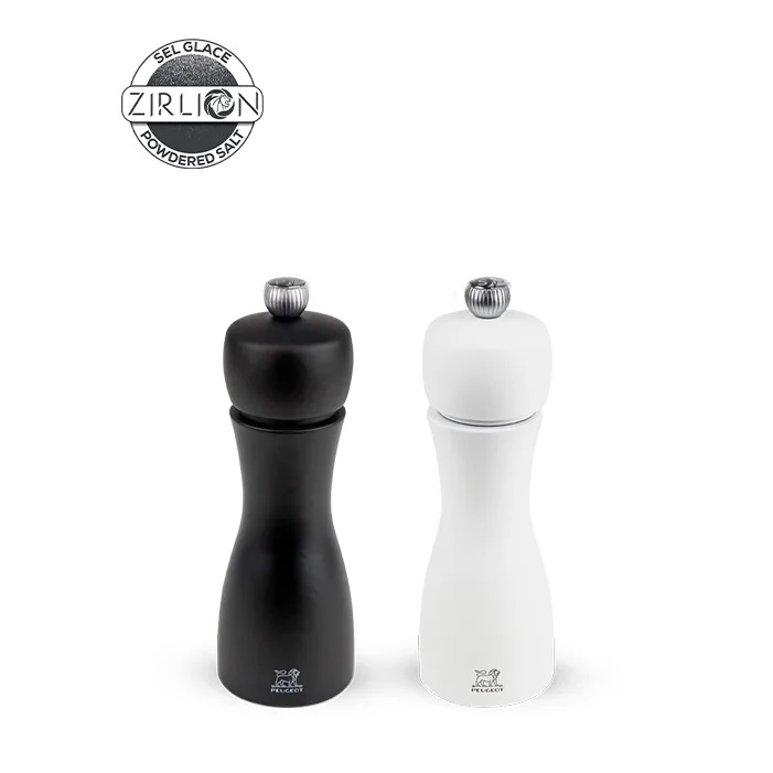 Sada mlýnků na pepř a sůl 15 cm bílá/černá TAHITI ZIRLION - PEUGEOT