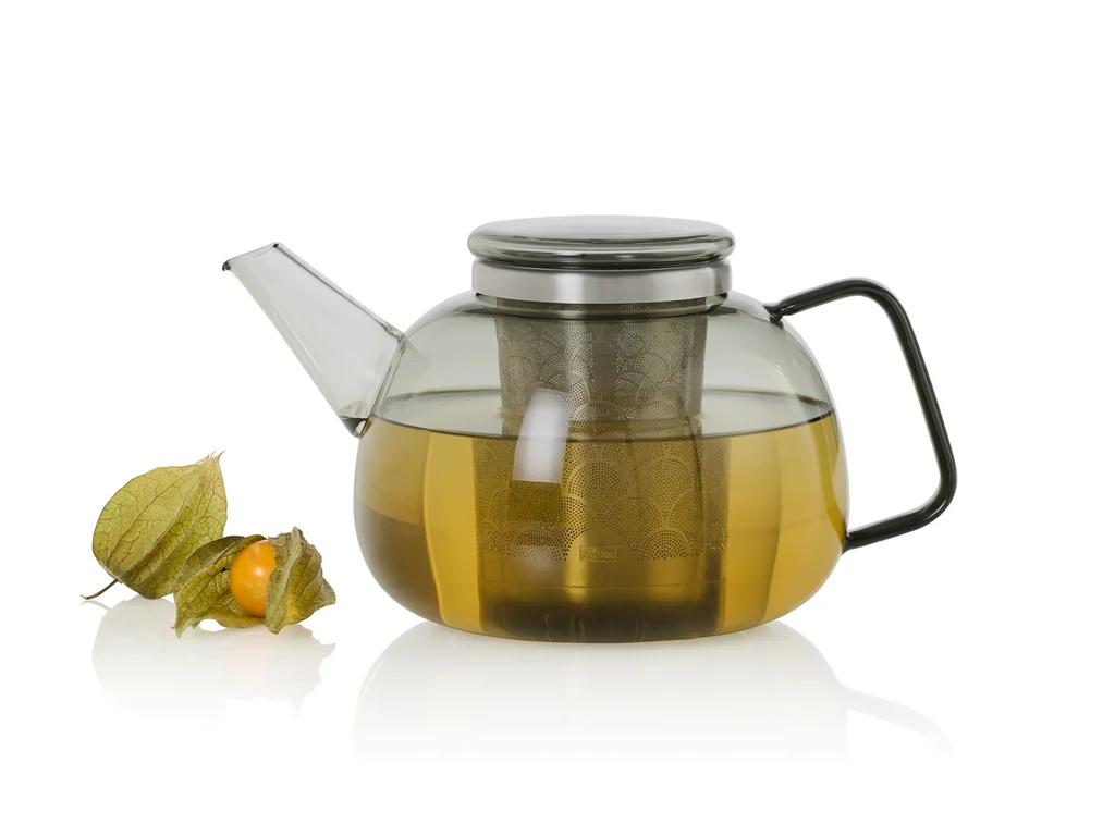 Čajová konvice Ad Hoc YUNA tmavé sklo/nerez 1,6 l - AdHoc
