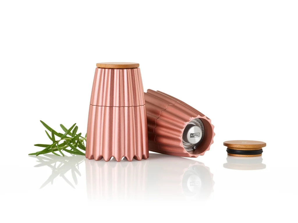 Magnetický mlýnek na sůl a pepř Ad Hoc MagTwo, rose gold 19,5 cm - AdHoc