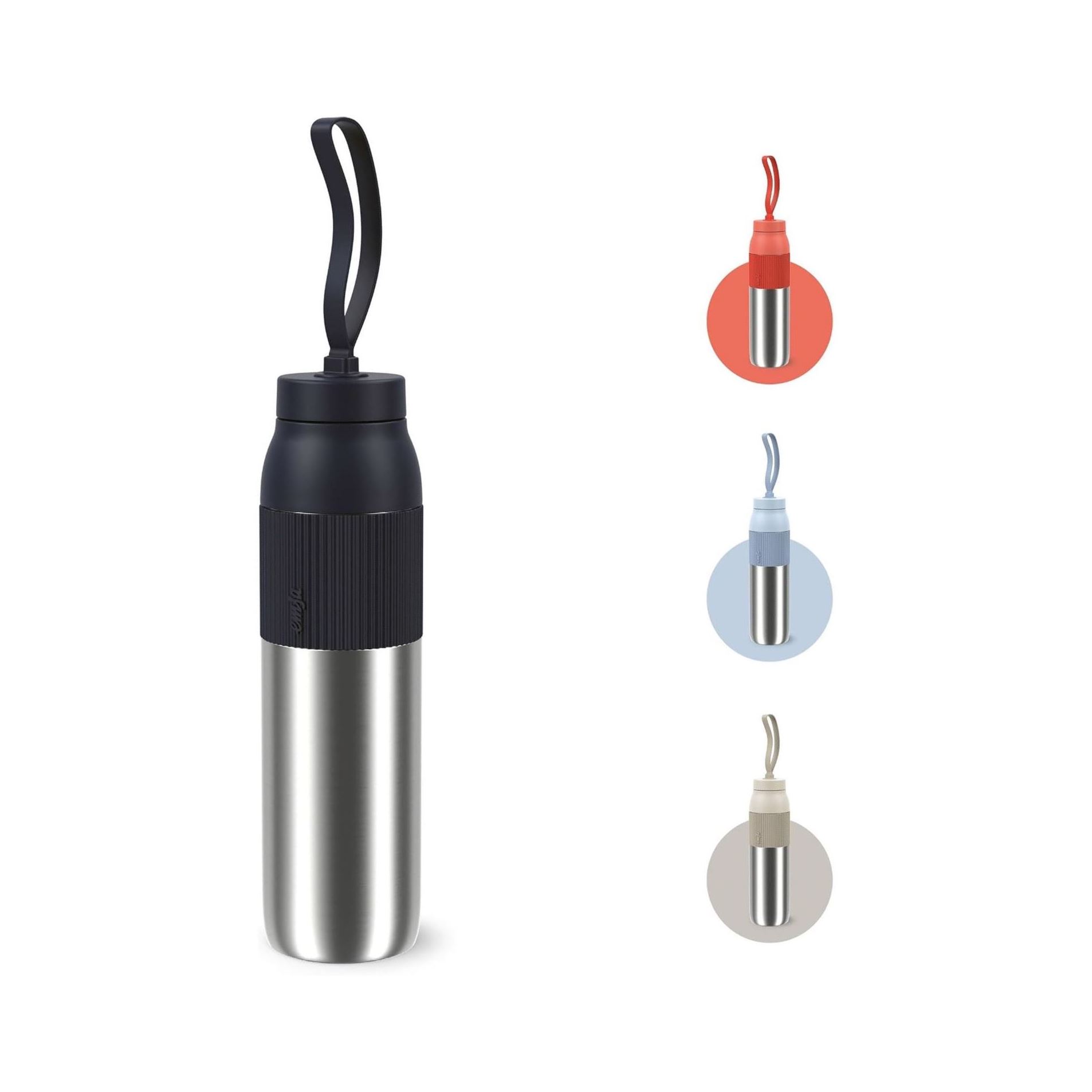Izolovaná láhev na vodu Twist Bottle, šroubovací uzávěr, černá - Emsa