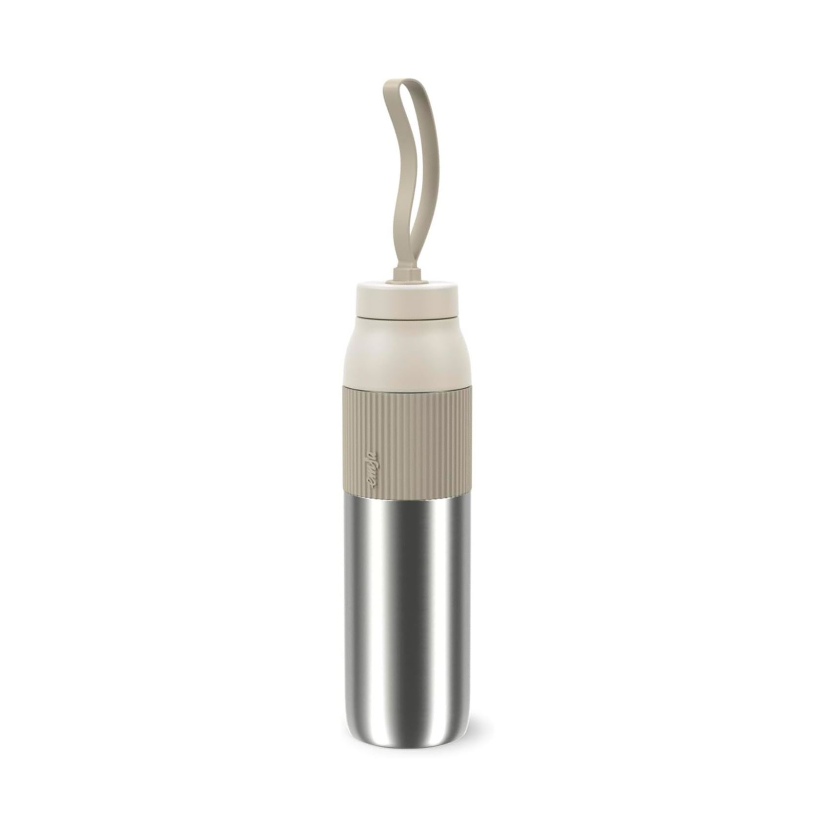 Izolovaná láhev na vodu Twist Bottle, šroubovací uzávěr, světle šedá - Emsa