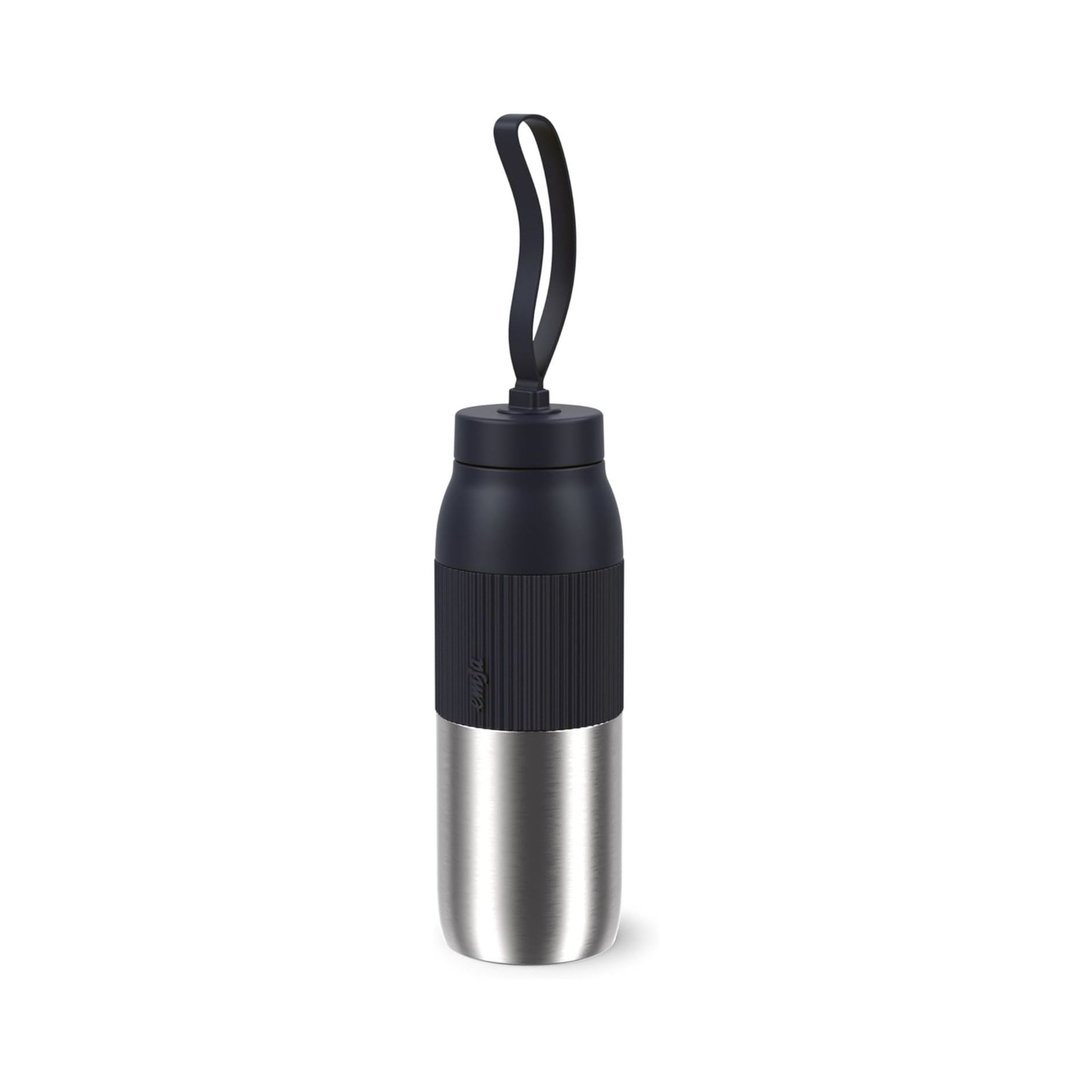 Izolovaná láhev na vodu Twist Bottle, šroubovací uzávěr, černá, 0,5l - Emsa