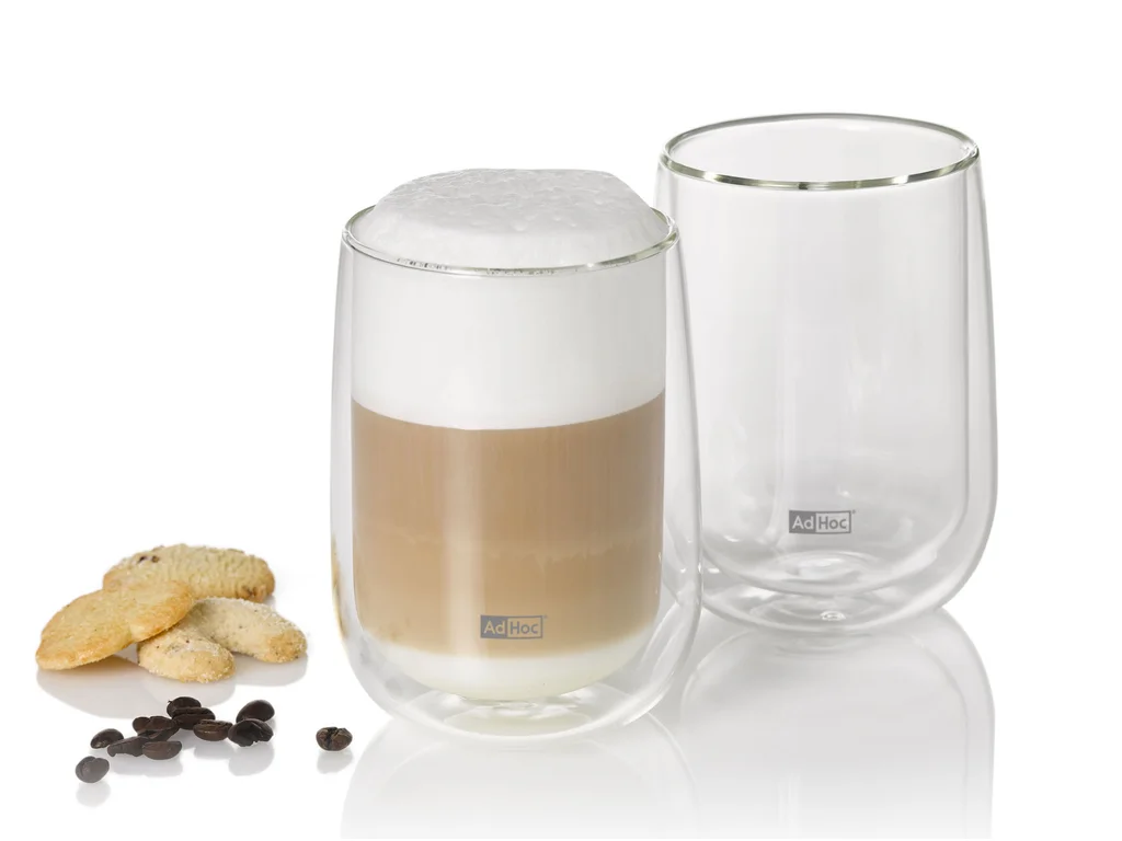 Sada čajových sklenic Ad Hoc DUO GLASS dvoustěnné čiré sklo 400 ml - AdHoc