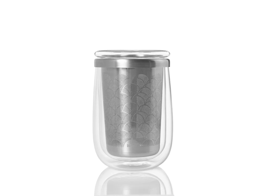 Sklenice se sítkem na čaj Ad Hoc FUSION GLASS sklo/nerez 400 ml - AdHoc