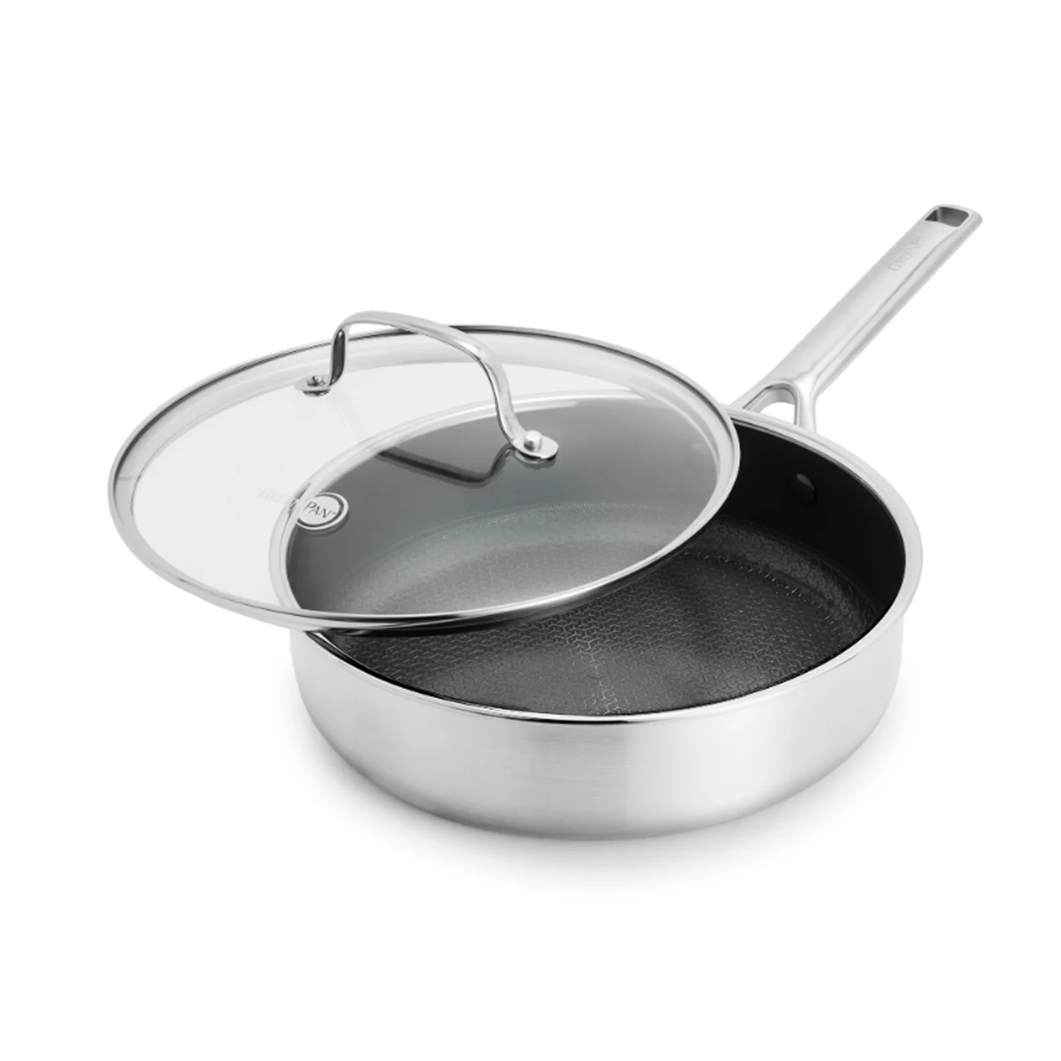 Nerezová hluboká pánev APEX, s hybridním keramickým nepřilnavým povrchem Thermobond, 24 cm- GreenPan
