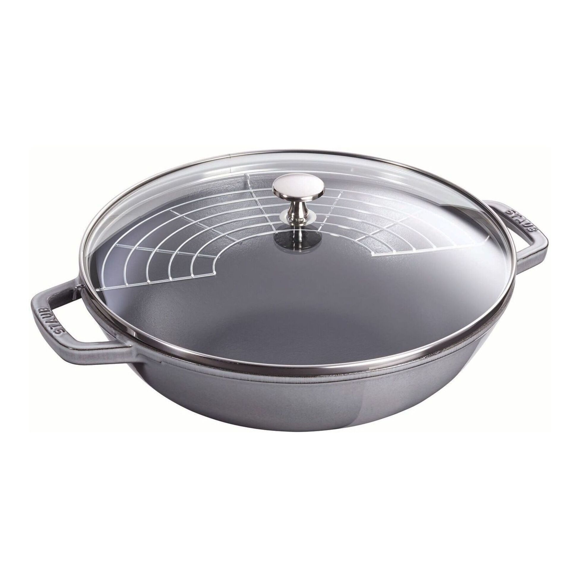 Pánev Wok se skleněnou poklicí 30 cm grafitově šedá - STAUB