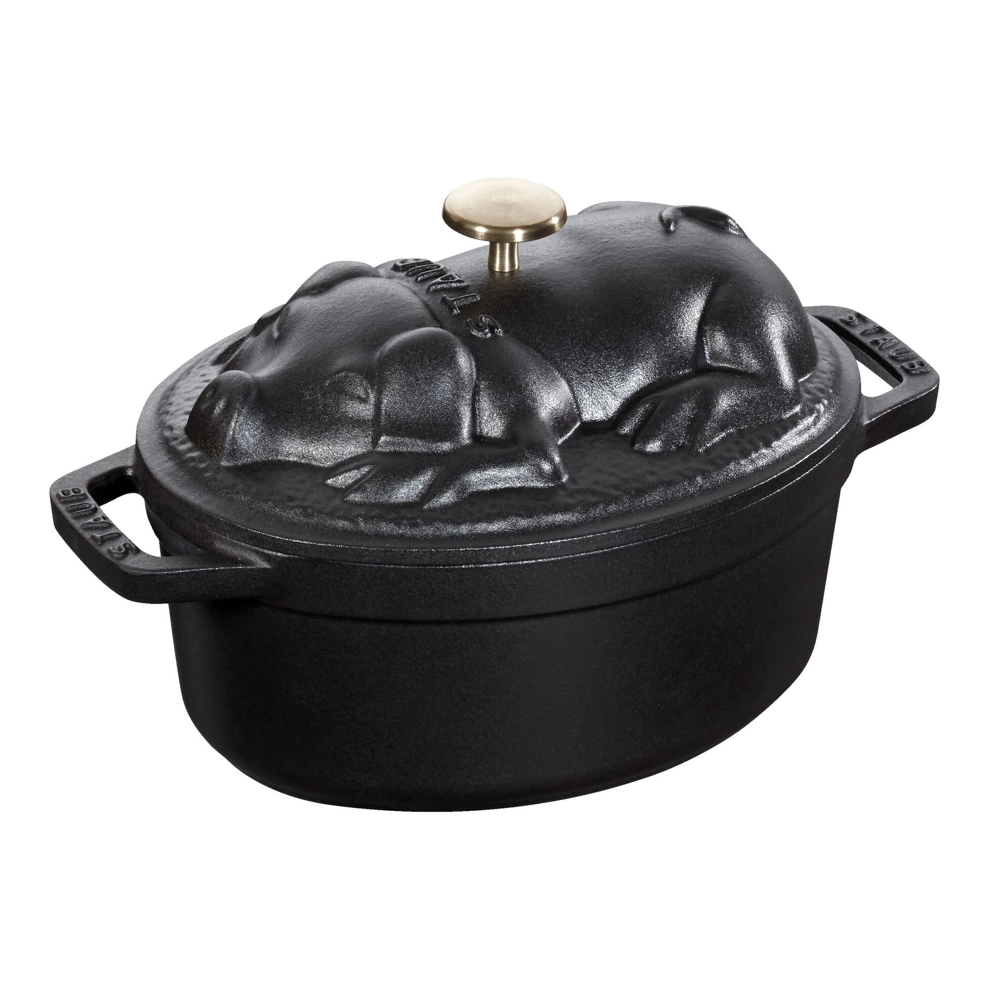 Litinový hrnec Cocotte s poklicí ve tvaru vepře, Ø 17 cm / 1,0 l, šedá - STAUB