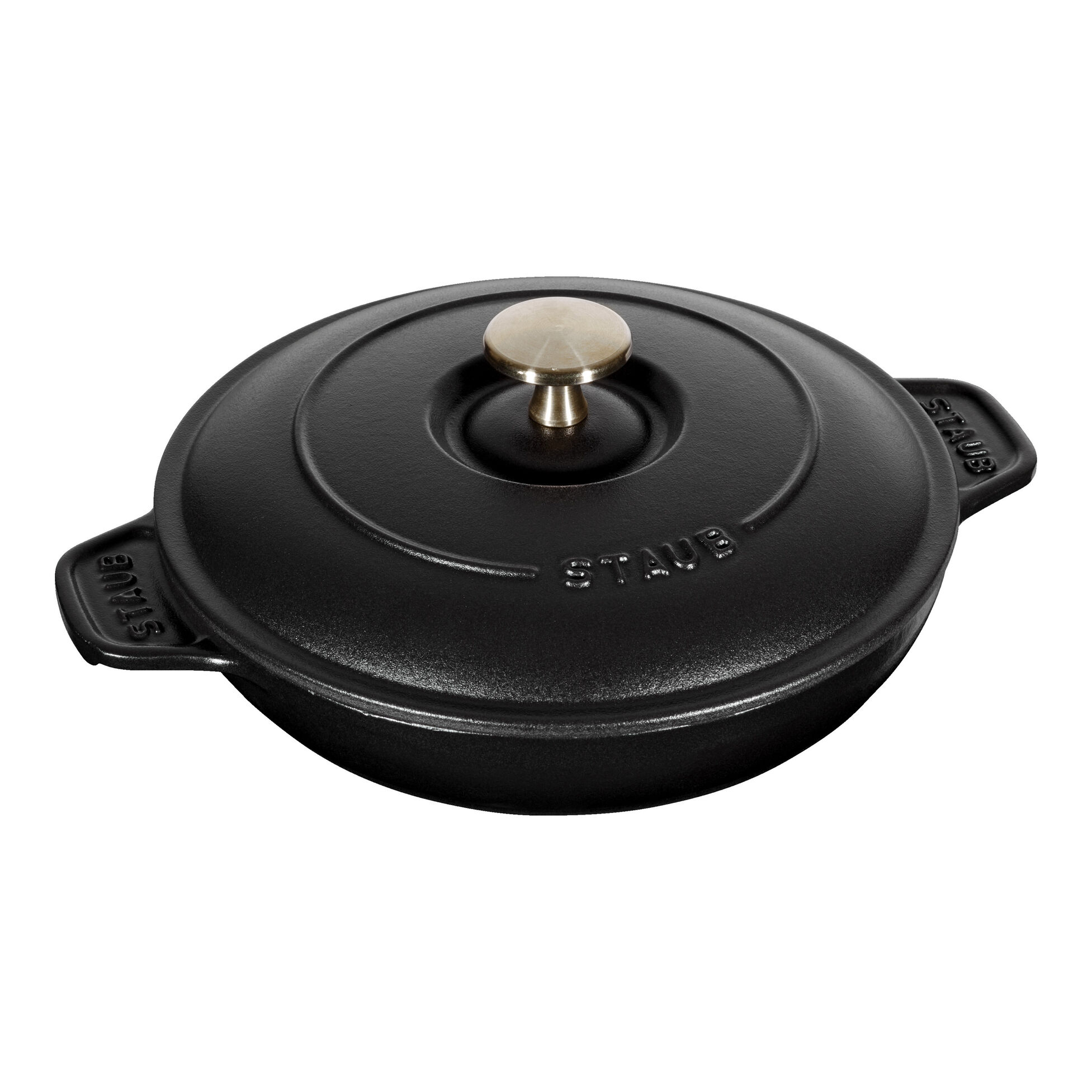Kastrol s poklicí, 20 cm, kulatý, černý, litina - STAUB