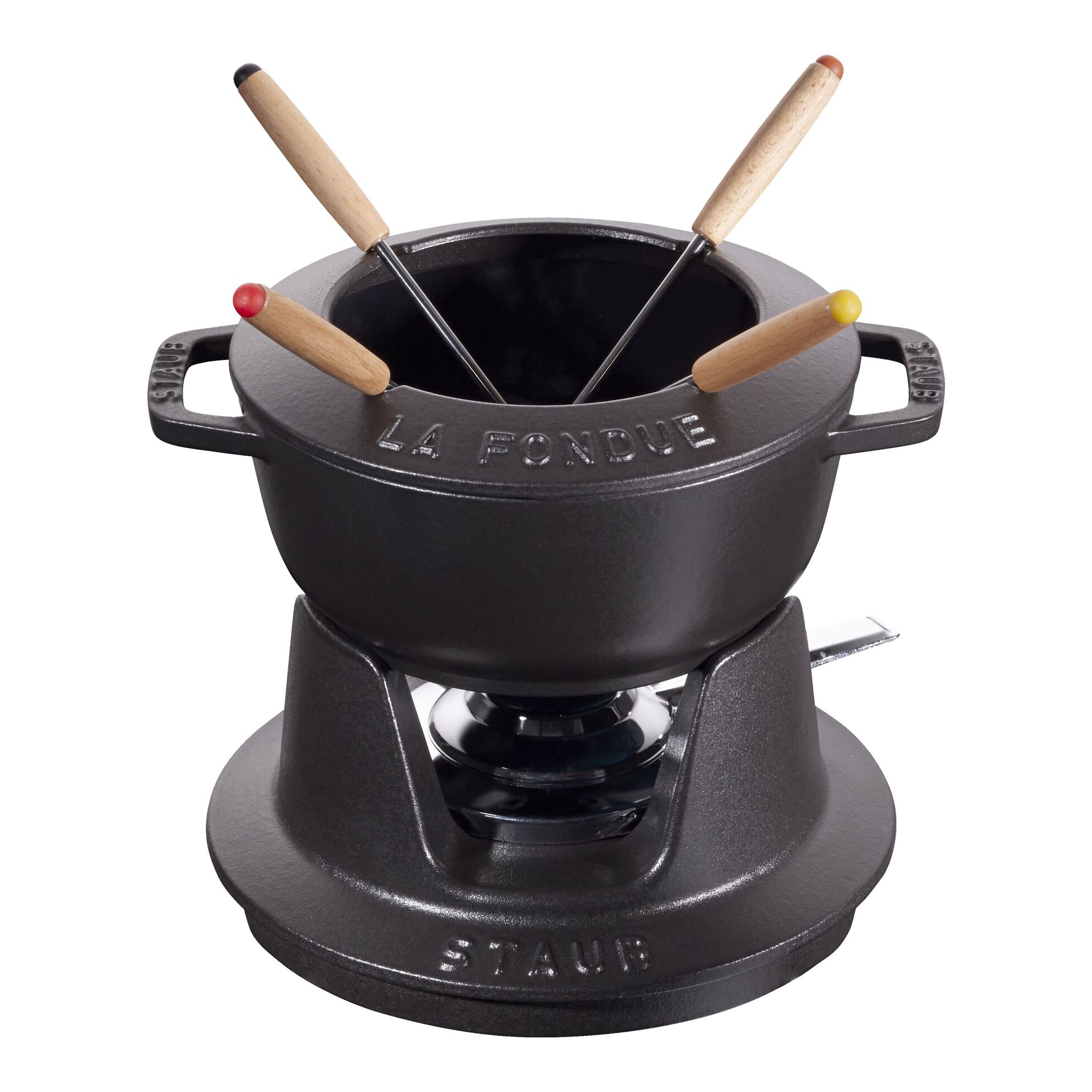 Sada na fondue 16 cm, kulatá, černá, litinová - STAUB