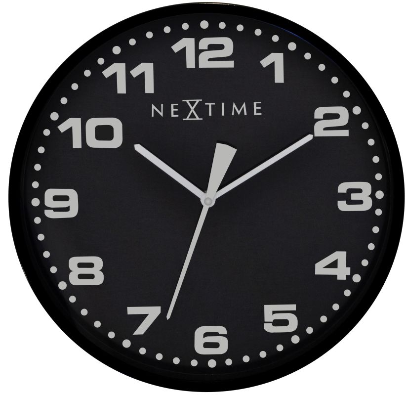 ROZBALENO-Nástěnné hodiny Dash Black 35 cm - NEXTIME