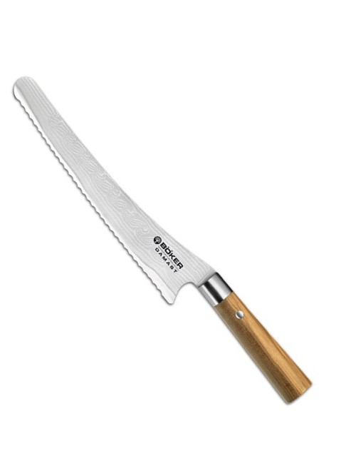 Damaškový Nůž na chléb Damast Olive 23 cm - Böker Solingen
